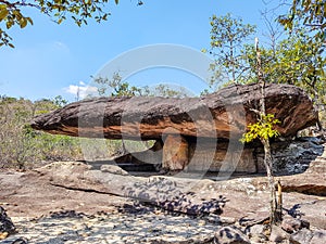 The ancient rock naturally occurring but modified by a human