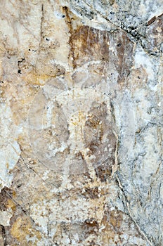 Ancient rock paintings on the cape Sagan-Zaba, lake Baikal