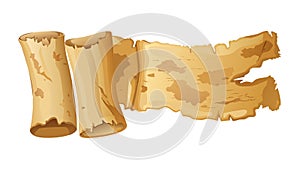 Ancient Rolled Parchment Paper Scroll Vector Art, vector design Generative AI