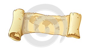 Ancient Rolled Parchment Scroll Vector for Documents Old Texts, vector design Generative AI