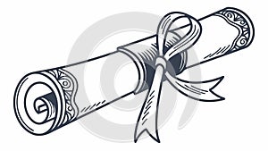 Ancient Rolled Scroll, Document and Wisdom Symbol, vector design Generative AI