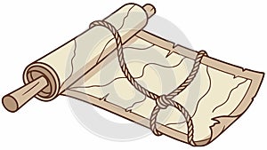 Ancient Rolled Scroll, History and Knowledge Discovery, vector design Generative AI