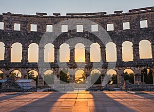 Ancient Roman Amphitheater in Pula, Croatia