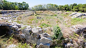 Ancient roman Amphitheatre in Syracuse city