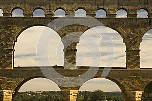 Ancient Roman Aqueduct, the Pont Du Gard, France