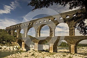 Ancient Roman Aqueduct, the Pont Du Gard, France