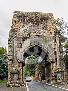 The ancient Roman Arch of Druses in Rome