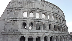 Ancient Roman architecture facade of amphitheater Flavium or Colosseum in Rome