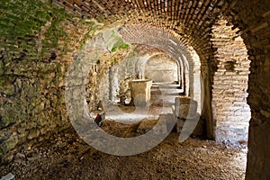 Ancient Roman bathing thermae  in  Varna, port city at Black Sea.