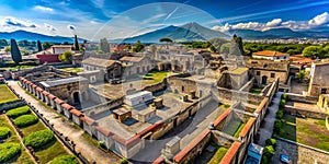 Ancient Roman Baths of Pompeii An Aerial Perspective of the Labrum in the Stabian Baths Unveiling Architectural Marvels photo
