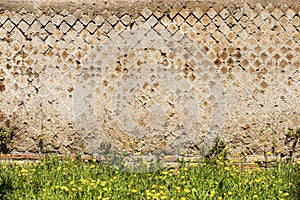 Ancient Roman brick wall - Ostia Antica Rome Italy