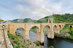 Ancient Roman bridge of Alcantara. Spain.