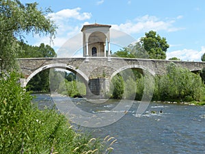 The ancient Roman bridge called Pontenove in the Brescia country