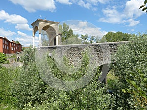 The ancient Roman bridge called Pontenove in the Brescia country