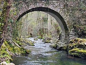 Polea roman and bridge, Villayon municipality, Asturias, Spain