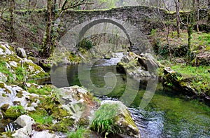 Polea roman and bridge, Villayon municipality, Asturias, Spain photo