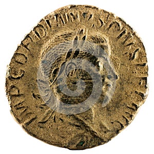 Ancient Roman bronze sestertius coin of Emperor Gordian III