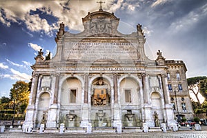 Ancient roman church and fountain