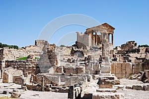 Ancient Roman City of Dougga, near TÃ©boursouk, Tunisia