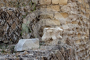 The ancient Roman city, with its ruins. Arches, columns and spas.