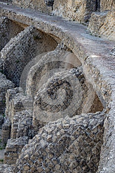 The ancient Roman city, with its ruins. Arches, columns and spas.