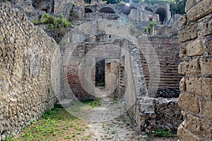 The ancient Roman city, with its ruins. Arches, columns and spas.