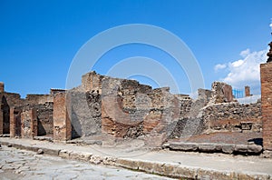 Ancient Roman city of Pompeii, which was destroyed and buried by