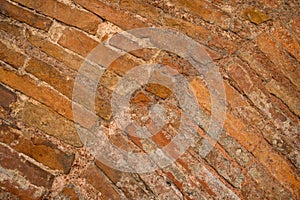 ancient Roman clay brick masonry arch vault