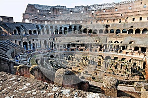 Ancient roman colosseum in Rome, Italy