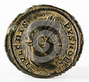Ancient Roman copper coin of Emperor Crispus