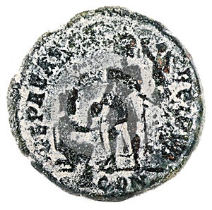 Ancient Roman copper coin of Emperor Gratian