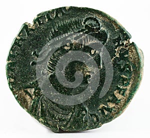 Ancient Roman copper coin of Gratian
