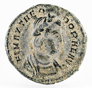 Ancient Roman copper coin of Theodora