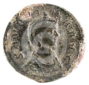 Ancient Roman copper denarius coin of Empress Severina