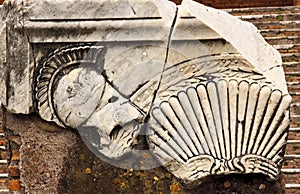 Ancient Roman Decorations Helmet Ostia Antica Rome