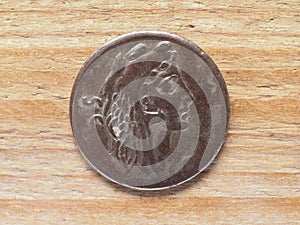 Ancient Roman denarius coin obverse showing Sulla circa 55 bC