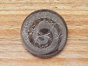 Ancient Roman denarius coin reverse showing Sulla four triumphs photo