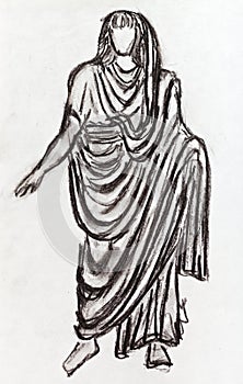 Ancient Roman emperor in a toga