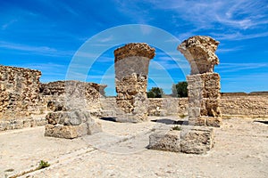 Ancient Roman Empire ruins of Carthage, villas in Tunisa