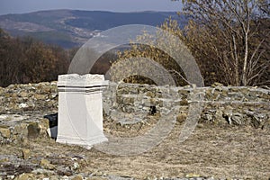 Ancient Roman Empire  temple ruins Porolissum in Moigrad,Romania.