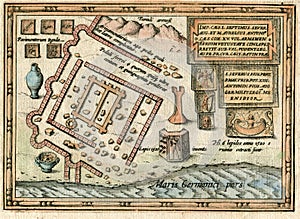 Ancient Roman fort and town of Lugdunum Batavorum 1618