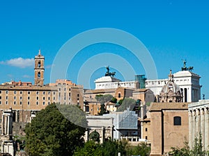 Ancient Roman Forum ruins in Rome.