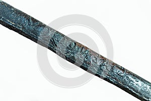 Ancient Roman lead pipe with the official seal of Augusta Emerita
