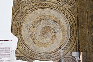 The ancient roman mosaic in Alcazar de los Reyes Cristianos cast