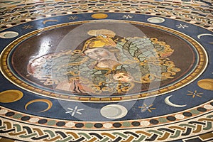 Ancient Roman Mosaic Floor in the Vatican Museums in the Vatican City in Rome Italy