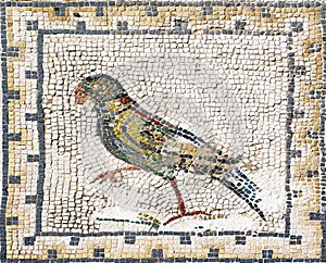 Ancient roman mosaic representing a parrot, Sevilla