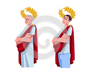 An ancient Roman patrician and his modern descendant. The concept of proud behavior.