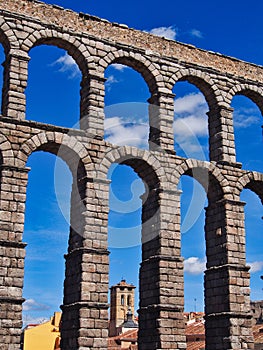 Ancient Roman Raised Aqueduct, Segovia, Spain