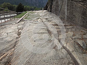 Ancient roman road in Donnas