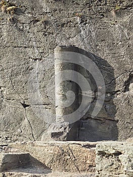 Ancient roman road milestone in Donnas